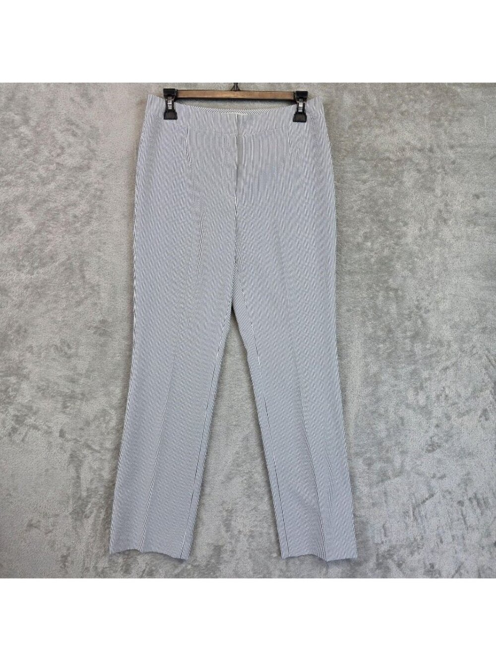 Kasper Dress Pants Womens 2P Gray Stripe Twill Straight Leg Work Office